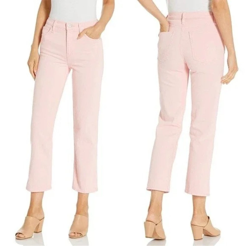 Hudson Womens High Rise Remi Straight Leg Cropped Jeans Soft Pink Size 28 NWT 💓